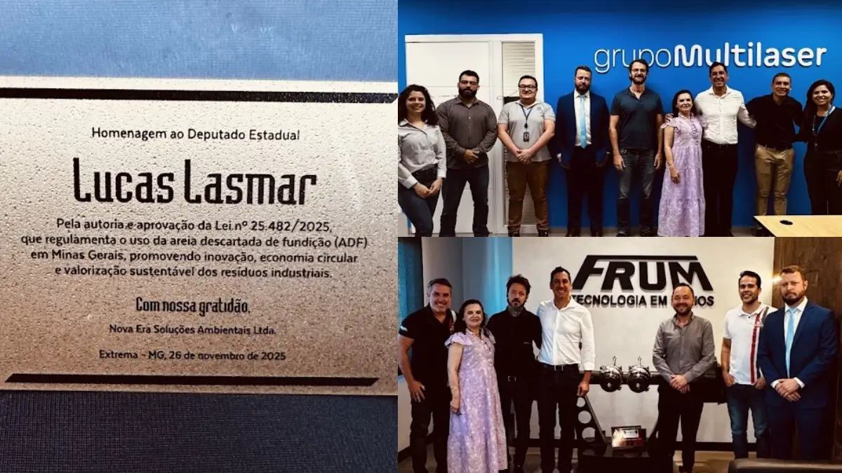 Lucas Lasmar &eacute; homenageado pela ind&uacute;stria por pol&iacute;ticas ambientais e lei pioneira sobre reutiliza&ccedil;&atilde;o da areia de fundi&ccedil;&atilde;o em MG